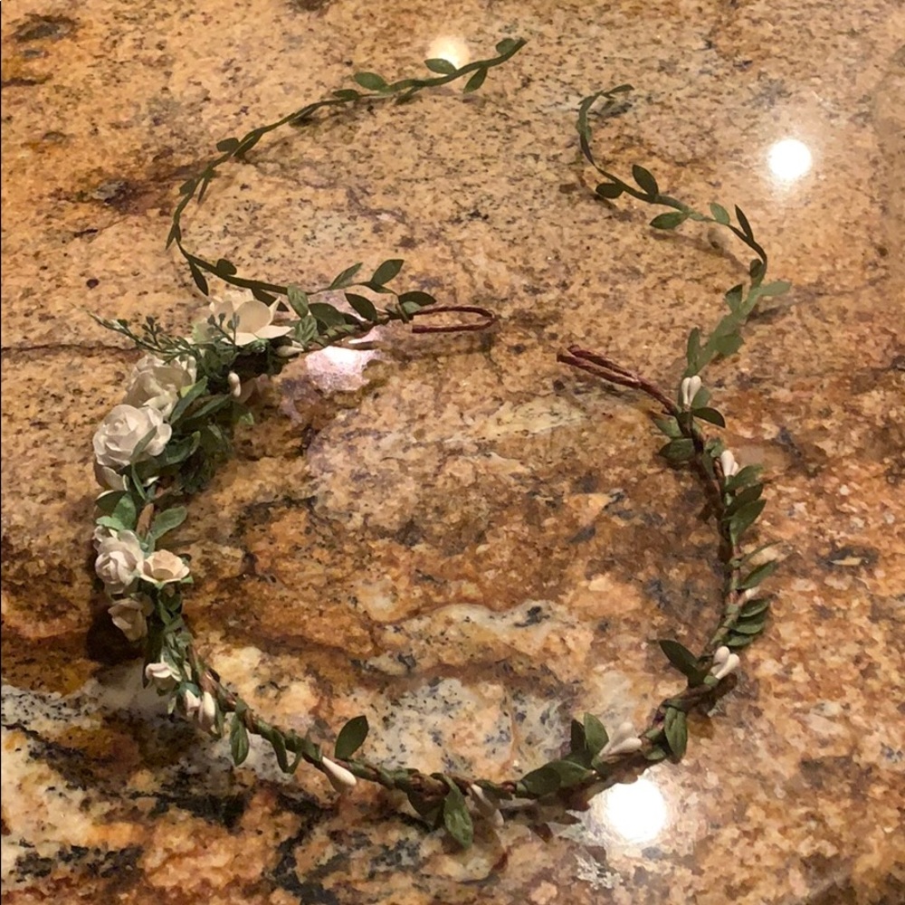 Beautiful cream wedding floral hair crown
